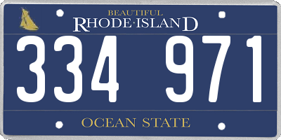 RI license plate 334971