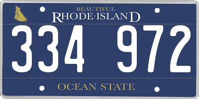 RI license plate 334972