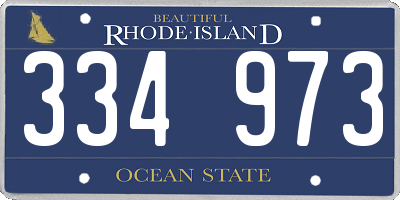RI license plate 334973