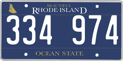 RI license plate 334974