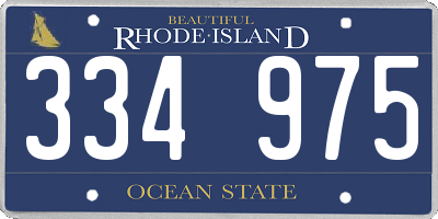 RI license plate 334975