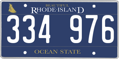 RI license plate 334976