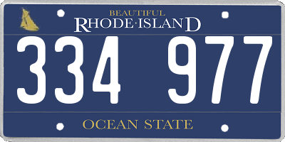 RI license plate 334977