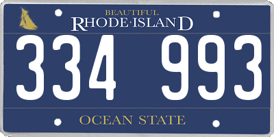 RI license plate 334993