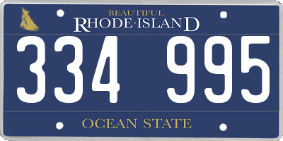 RI license plate 334995