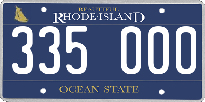 RI license plate 335000