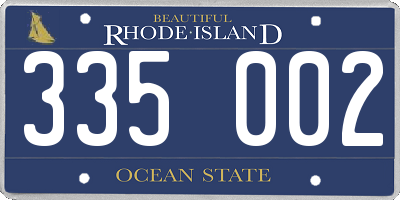 RI license plate 335002