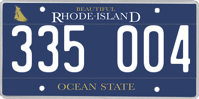 RI license plate 335004