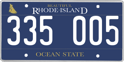 RI license plate 335005