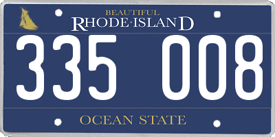 RI license plate 335008