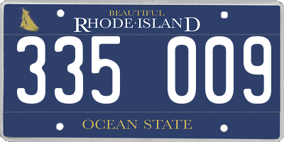 RI license plate 335009