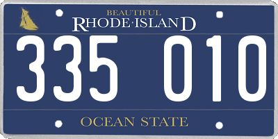 RI license plate 335010