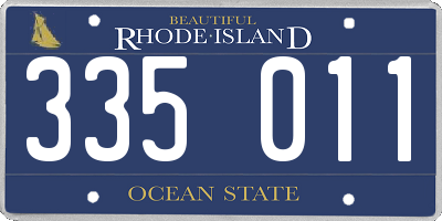 RI license plate 335011