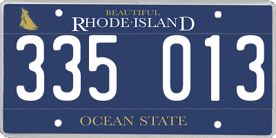 RI license plate 335013