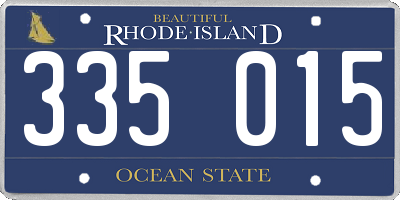 RI license plate 335015