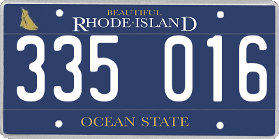 RI license plate 335016