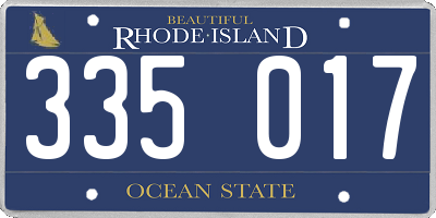 RI license plate 335017