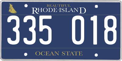 RI license plate 335018