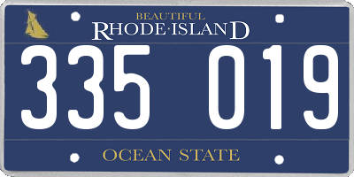 RI license plate 335019