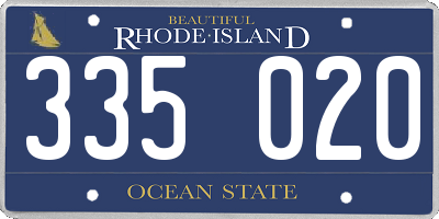 RI license plate 335020