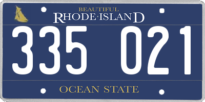 RI license plate 335021