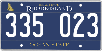 RI license plate 335023