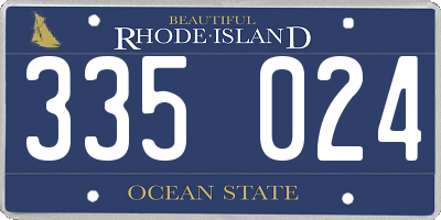 RI license plate 335024