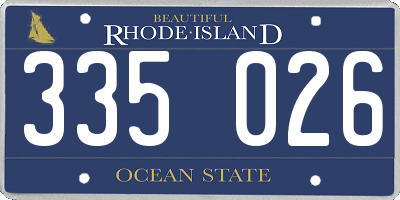 RI license plate 335026