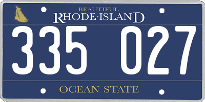 RI license plate 335027