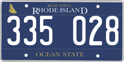 RI license plate 335028