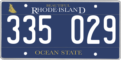 RI license plate 335029