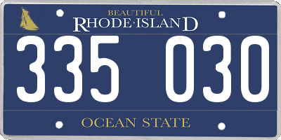 RI license plate 335030