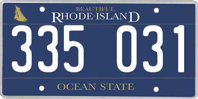 RI license plate 335031