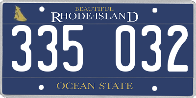 RI license plate 335032