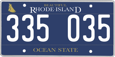 RI license plate 335035