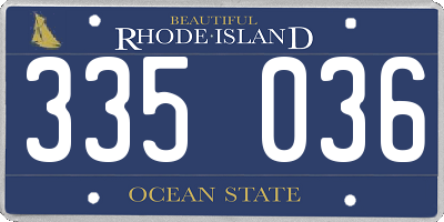 RI license plate 335036