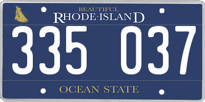 RI license plate 335037