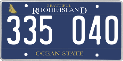 RI license plate 335040