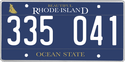 RI license plate 335041