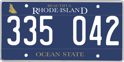 RI license plate 335042