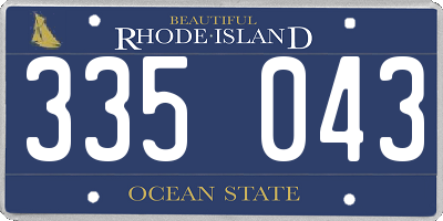 RI license plate 335043