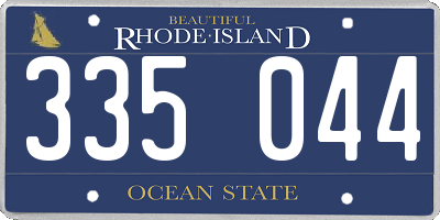 RI license plate 335044