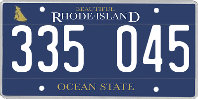 RI license plate 335045