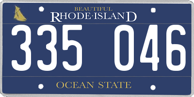 RI license plate 335046