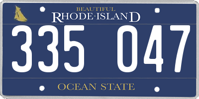 RI license plate 335047