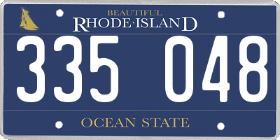 RI license plate 335048