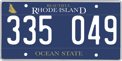 RI license plate 335049