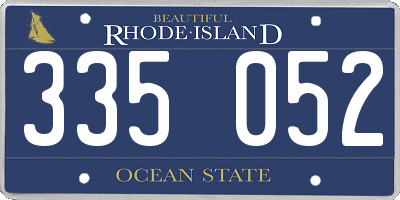 RI license plate 335052