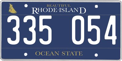 RI license plate 335054