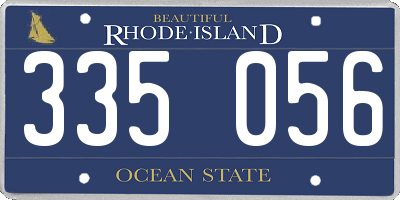 RI license plate 335056
